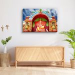 Pitaara Box Gods Hindu Temple South India Kerala | Unframed Canvas Painting for Bedroom & Living Room | 26.6 x 18 inch (68 x 46 cms)