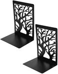 Hisredsun 1 Pair Metal Bookend, Heavy Duty bookends Desktop Book Holder Organizer Book Ends for Shelves