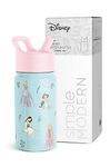 Simple Modern Disney Princesses Kids Water Bottle with Straw Lid | Reusable Insulated Stainless Steel Cup for Girls, School | Summit Collection | 14oz, Princesses Royal Beauty