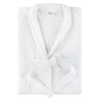 Whisper Organics Soft Waffle Bathrobe - GOTS and Fairtrade Certified 100% Cotton Bath Robe - Unisex Men & Women, White, Small Short