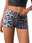 SOLY HUX Womens Cheetah Print Micro Shorts Leopard Y2k Mini Rave Outfits Black Leopard X-Small