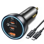Baseus 160W USB C Car Charger for iPhone 15 14 13 Pro, Samsung S22 iPad MacBook Pro