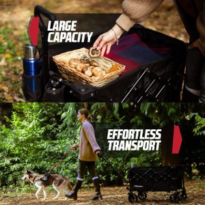 MoverX 200L Folding Trolley – Black Collapsible Utility Cart