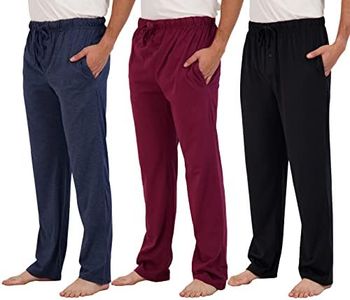 Real Essentials 3 Pack: Mens Big & Tall King Size Pajama Pants Cotton Soft Pajamas Men Flannel Bottoms Fleece Buffalo Plaid Pj Lounge Pants Sleepwear Pijamas Hombres Woven - Set 1, 5X
