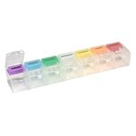 Ezy Dose Weekly (7-Day) Pill Organizer, Vitamin and Medicine Box, 2X-Large Push N' Pop Compartments, Customizable Clear Lids