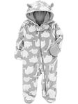 Simple Joys by Carter's Baby Fleece Footed Jumpsuit Pram, Grey Animals, Newborn