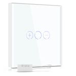 BSEED Dimmer Switch for Led Lights,Tempered Glass Panel Light Switches with LED Indicator,1 Gang 1 Way Led Compatible Dimmer Switch White (Required Led Adapter)