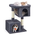 Feandrea Cat Tree Tower, 101 cm, XL, for Extra Large Cats up to 20 kg, Large Perch, 2 Caves, Scratching Post, Smoky Grey PCT614G01