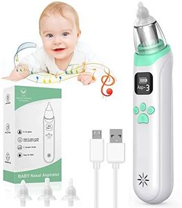 AnnuoYi Nasal Aspirator,Baby Nose Cleaner,With 3 Suction Levels And 3 Sizes Silicone Tips With Music Soothing Function,Rechargeable,Electric Nose Sucker For Newborns Toddlers And Infants