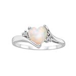 NiceMinimalist Natural Heart Opal Stone Zircon Ring Wedding Zircon Rings Accessories for Women Gift to Girlfriend Jewelry