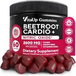 VitaUp Beet Root Gummies - Cardio Beet Gummies 2600mg - Nitric Oxide Gummies with Beet Root, Grape Seed Extract, Coq10, Vitamin C & B12 - Beet Chews for Normal Blood Pressure & Heart Health – 60 Count