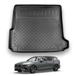 Nomad Boot Liner Compatible with Volvo V60 2018+ Premium Tailored Fit Car Floor Mat Protector Guard Tray Black Custom Fitted Accessory - Dog Friendly & Waterproof with Raised Edges