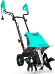 IncwBo 15 Amp 12 Inch Electric Tiller/Cultivator with 4 Steel Tines Small Garden Tiller for Gardening, Corded Rototiller with Adjustable Wheels