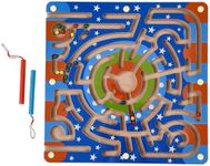 Kidzlane Magnetic Puzzle for Toddlers - Fun STEM Toys for Kids - Develops Fine Motor Skills - Educational Wooden Magnet Maze - Magnetic Toys for Toddlers 3 Years+ - 11.4x11.4x0.9 inches - Multicolor