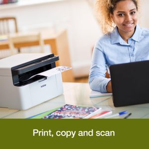 Brother DCP-1610W Mono Laser All-in-One Printer – Wireless, Compact A4, White
