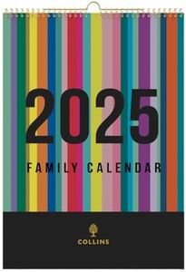 Collins Edge Rainbow 2025 Family Wall Calendar - Lifestyle Planner and Organiser for Office, Work, Personal and Home - January to December 2025 Diary - Weekly - - EDFC135-25