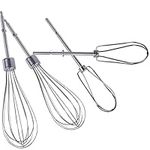 W10490648 & KHMPW Beaters 𝐖𝟏𝟎𝟒𝟗𝟎𝟔𝟒𝟖 Compatible with Kitchen-Aid Hand Mixer, Stainless Steel Pro Whisk Turbo Beaters,Replace AP5644233, PS4082859, KHM2B, KHM512BM Hand Mixer