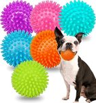 2.5" Squeaky Dog Balls for Small Medium Dogs, 6 Pack Small Dog Chew Toys with Spike, Puppy Toys for Teeth Cleaning and Training (Green 6 Pack)