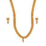 JFL - Jewellery for Less Gold Plated Traditional And Unique Leaf Collection Long Strand Design Necklace Set with Adjustable Thread,Valentine