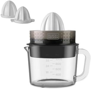 BLACK+DECKER Electric Citrus Juicer | BXCJ30E | 30W | 1 Litre | With Glass Jug | White Transparent