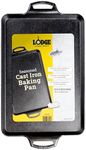 Lodge 15.5"x10.5" Cast Iron Baking Pan, Black