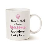 MAUAG Christmas Gifts Grandma Coffee Mug from Granddaughter Grandson, This Is What a Really Awesome Grandma Looks Like Birthday Gifts Idea for Grandma Grandmother Cup White, 11 Oz