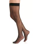 Berkshire womens All Day Sheer Thigh Highs - Invisible Toe Pantyhose, Fantasy Black, A-B US, Black, A-B