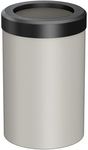 Gatco 1931MX Modern Round Waste Basket, Matte Pearl and Matte Black Combo / 11.88" H x 7.63" Dia Open Top Stainless Steel Trash Can with Removable Lid, 11 Liter Capacity