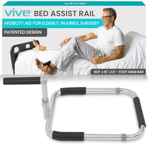 Vive Foot Assist Bed Rail for Elderly Adults - Bed Cane Bed Rail for Seniors - Bed Ladder Pull Up Alternative - Help Getting Out of Bed Aid - Shoulder Recovery Aid - Bedside Handle Bar for Sitting Up