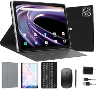 ANTEMPER Android Tablet 10 Inch, 2025 Android 13 Tablets, 128GB Storage+16GB RAM (8+8Virtual), Octa-Core Processor, 5G WiFi Tablet, with Keyboard Mouse Case, 13MP+8MP Dual Camera, GPS, Black