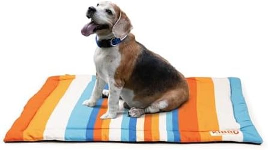 KIBBO Pet Mat for Dogs and Cats | Lightweight and Portable | Durable, Washable, Anti Slip Base and Stripe Design | Suitable for Small & Medium Breeds, Blue (99x68.5 CM)