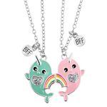 Lusofie 1Pair Matching Necklaces BFF Best Friend Necklaces with Whale Pendant Friendship Gift for Women Birthday Graduation Christmas Gifts(Style B)