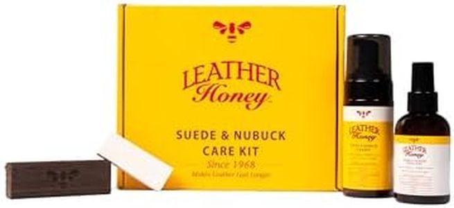 Leather Honey Suede & Nubuck Care Kit: Cleaner, Protector, Suede Brush & Eraser: Clean, Protect & Restore Shoes, Boots, Uggs, Furniture, Jackets, Bags and Apparel. Safe for Any Color