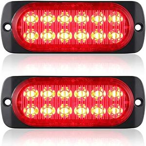 AT-HAIHAN Pack of 2 Aluminum Housing Red LED Trailer Stop Brake Turn Tail Lights, DOT Compliant Waterproof Surface Mount Lighting for Truck Tractor Jeep RV