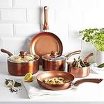 URBN-CHEF Copper 5 PCS Cookware Saucepans and Frying Pan Pot Set