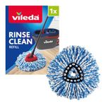 Vileda RinseClean Mop Head Replacement, Refill for the Vileda RinseClean, Authentic Vileda mop head, Doesn’t fit other Vileda Spin Mops, Microfibre mop head, Blue/White