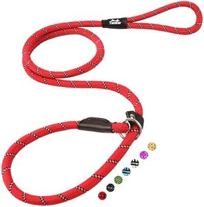 TwoEar Dog Leash Dog Slip Rope Leash 1/2" x 6FT Dog Training Leash Heavy Duty Strong Slip Lead Highly Reflective Threads for Small Medium and Large Dogs(Red)