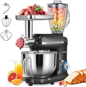 VIVOHOME 3 in 1 Multifunctional Stand Mixer with 6 Quart Stainless Steel Bowl, 650W 6 Speed Tilt-Head Meat Grinder, Juice Blender, Black