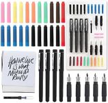 Falling in Art 34Pcs Calligraphy Pen Set, Calligraphy Kit with 5 Pen Nibs and 22 Assorted Ink Cartridges, Drawing and Calligraphy Practice For Beginners