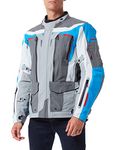 Furygan Men's Voyager 3C-3 Laminated Layers Motorbike Jacket Touring & Adventure-CE EPI Certified-All Seasons-Breathable-Waterproof-High end-Top Performance, Blue-Charcoal, 4XL