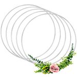 Anvin 5 Pack Metal Craft Rings 20cm Large Hoops Steel Macrame Rings Big Round Hoops for Dream Catchers Festival Wreaths Macrame DIY Arts and Crafts Projects(Silver, 20cm Diameter)