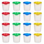 NBEADS 20 Pcs Plastic Paint Cups, No Spill Palette Cups with Lids Clear Paint Cup Art Supply for Primary School Supplies