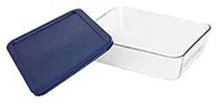 PYREX Simply Store 6-Cup Rectangular Glass Food Storage Dish, Blue