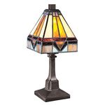 Fine Art Lighting Tiffany 6 by 12-Inch Table Lamp, 84 Glass Cuts, Mini, Multi Color, T614