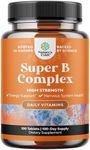 Vitamin B Complex Adult Multivitamin - Super B Complex Vitamins for Immune Support Mood Boost and Memory Supplement for Brain Support - Natural Energy Supplement with Active B Complex Vitamins