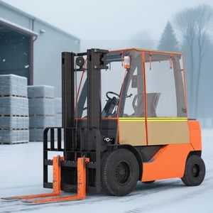 BENVOL Forklift Cover - Heavy Duty 0.5mm Clear PVC & 600D Silver-Coated Oxford - Universal Forklift Rain Cover Sunshade Fits Toyota Hyster Yale up to 6000lbs - Waterproof & UV Protection