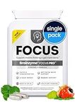 Brainzyme® Focus Pro [Single Pack] Nootropic Cognitive Enhancer. Clear Brain Fog. Alpha Brain. Strong Focus, Energy, Motivation & Memory. Tyrosine, Choline. 8 Hour Energy Boost.