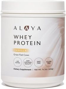 Alaya Naturals - Grass Fed Whey Protein Powder - Vanilla Flavor, All Natural, Hormone Free - 20g Protein per Serving - Non-GMO, rBGH Free, Gluten Free - Great Source of BCAA