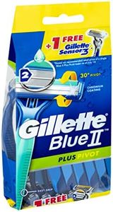 GILLETTE DISPOSABLES Blue II Plus Pivot and Sensor 3 Razor Set, 1, Pack of 11