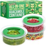 IMPRESA [3 Pack Guacamole Keeper with Airtight Lid - Guacamole Saver Container with Lid - Fresh Food Saver - Food Containers with Lids - Kitchen Storage Dip Container - Oval Food Container - 1.5 Cups